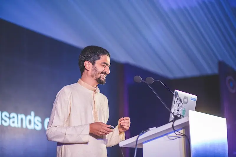 Sunil Pai speaking at React India